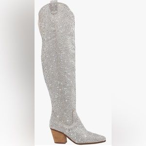 Women's Cowboy Boots Western Cowgirl Boots Rhinestone Over The Knee High Boots